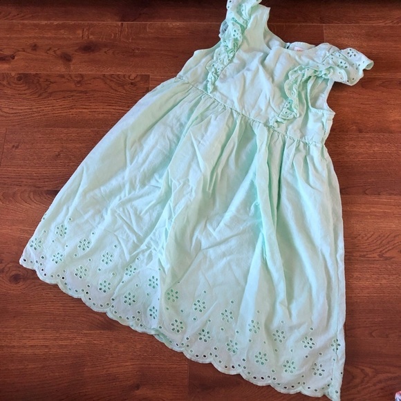 Jumping beans green cotton dress in size 7 - Picture 1 of 4